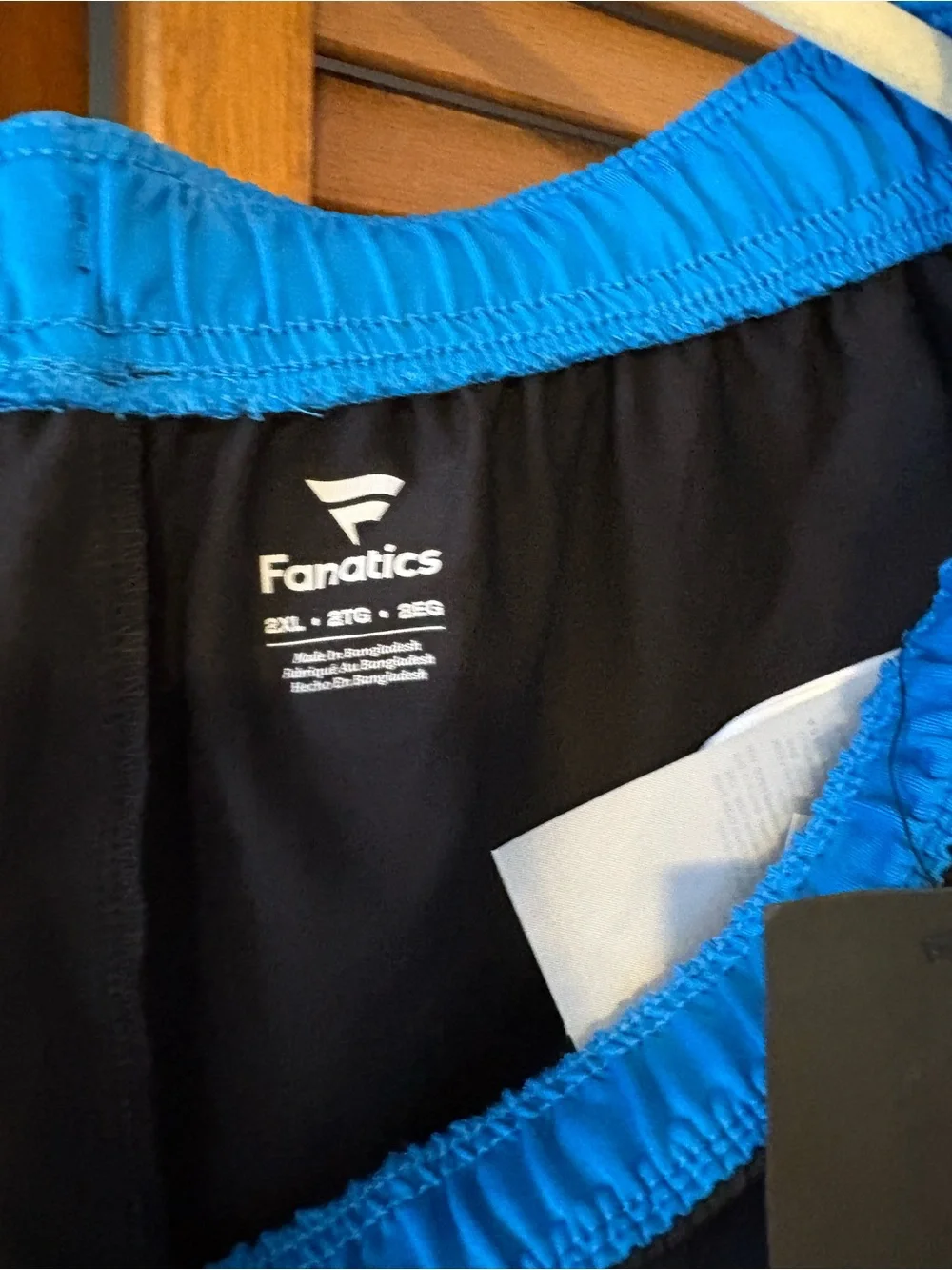 NFL Carolina Panthers Fanatics Men’s Black and Blue Athletic Shorts